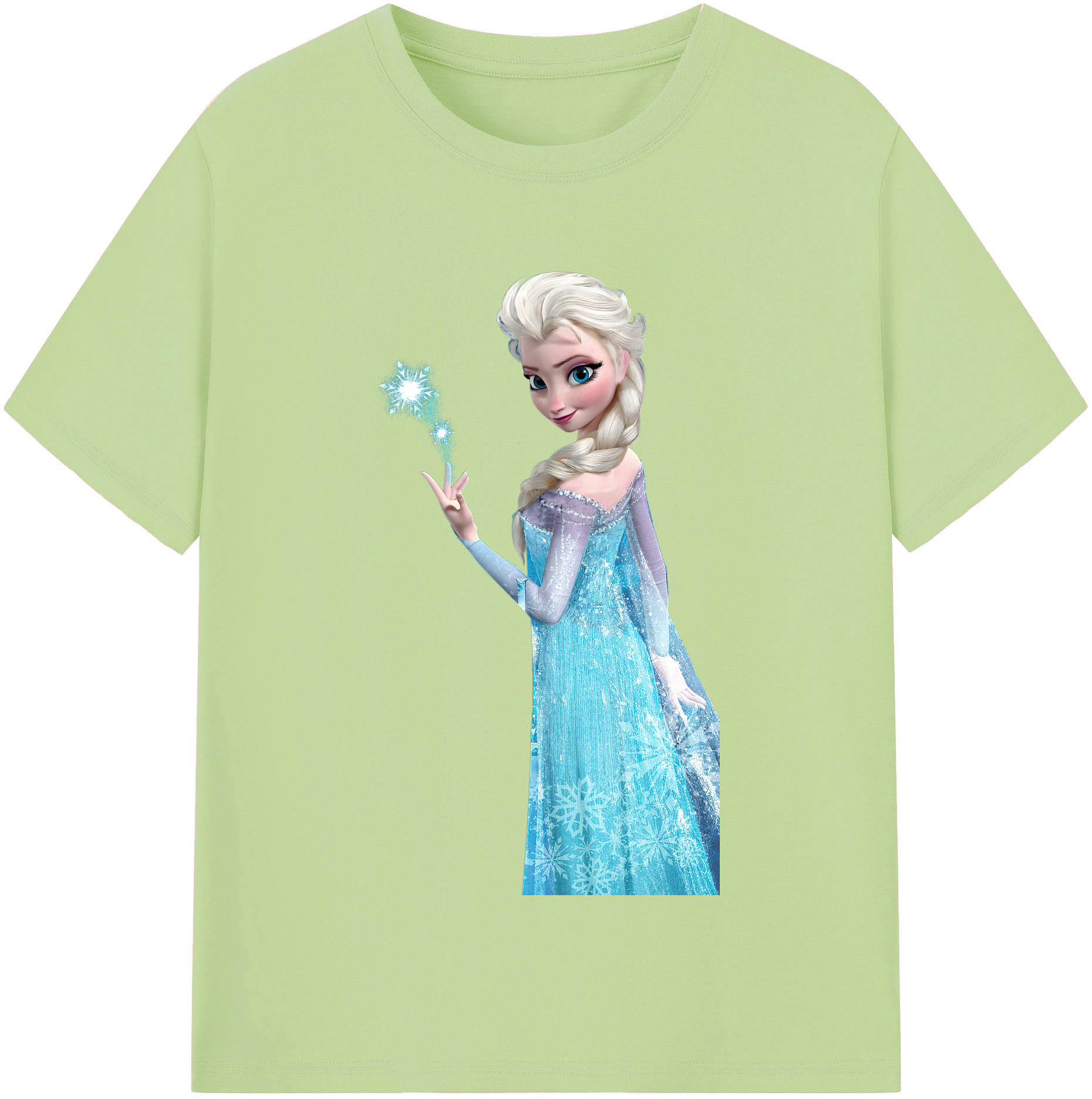 （画像用） アナと雪の女王 アンナ エルサ Frozen Anna Elsa 綿100％半袖Tシャツ（フロントプリント）